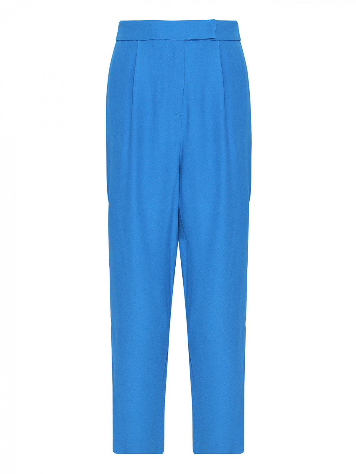 Укороченные брюки прямого кроя Isola Marras  –  Общий вид  – Цвет:  Синий