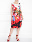 Платье из шелка с цветочным узором без рукавов Marina Rinaldi  –  МодельОбщийВид