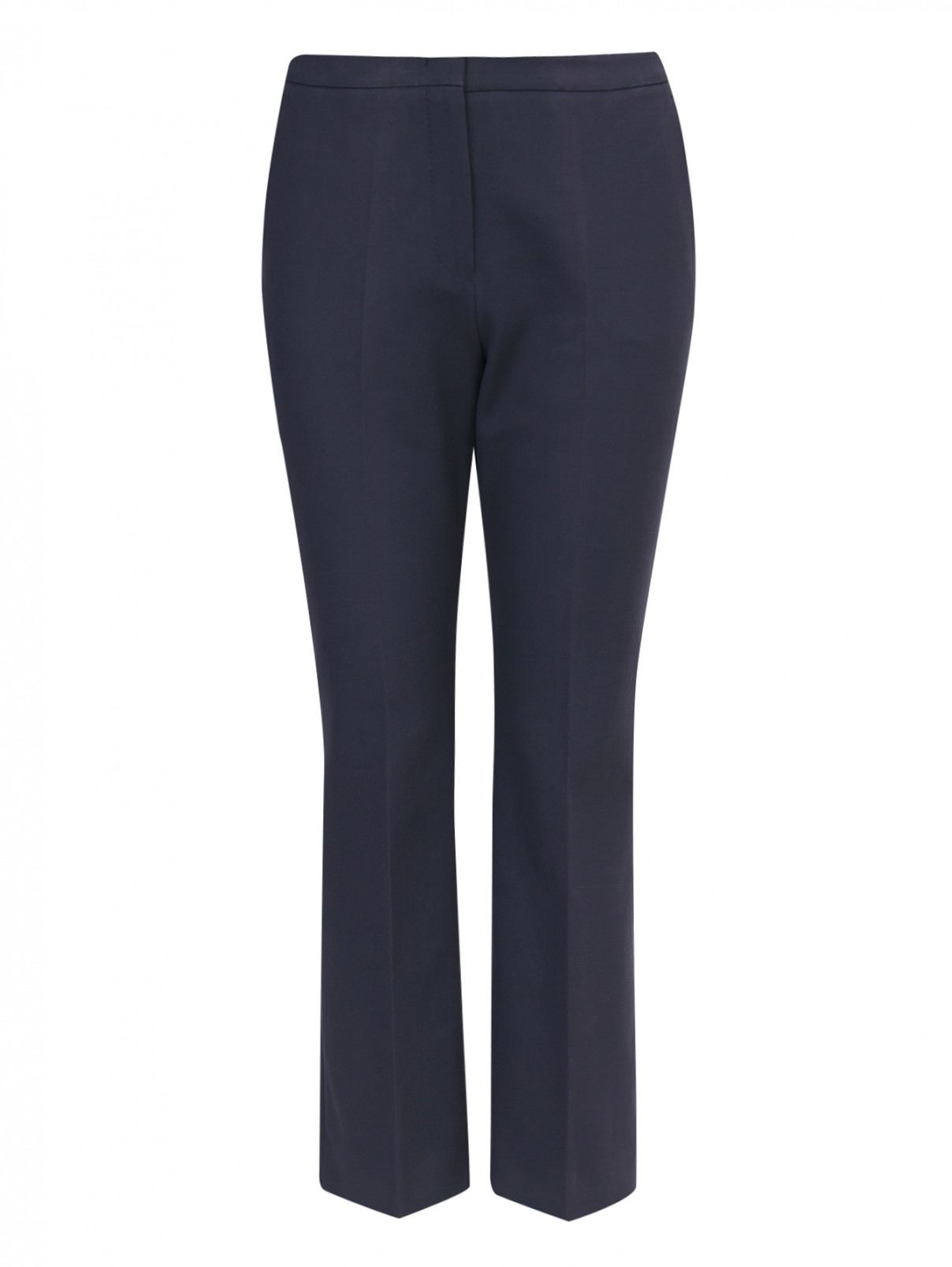Укороченные брюки прямого кроя из хлопка Giles  –  Общий вид  – Цвет:  Синий