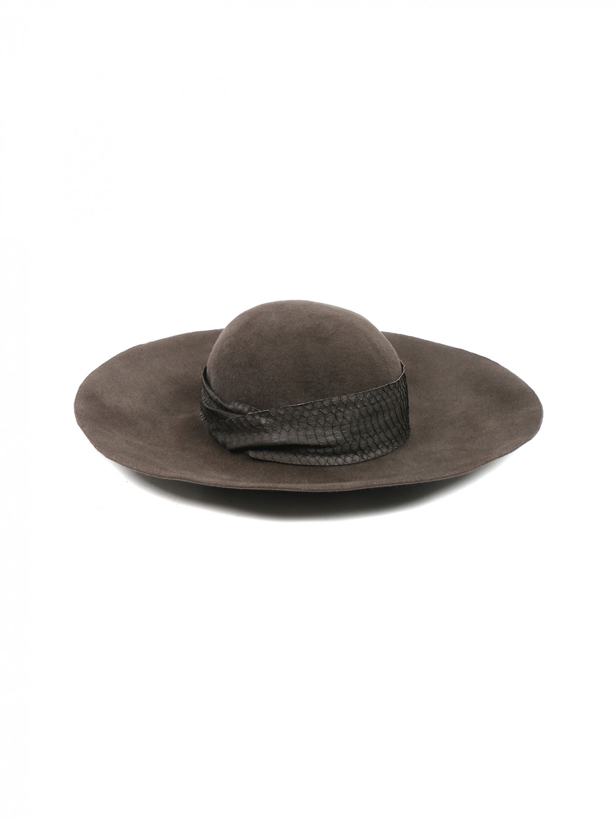 Шляпа из шерсти с широкими полями Marni  –  Общий вид  – Цвет:  Коричневый