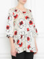 Блуза из шелка с цветочным узором Voyage by Marina Rinaldi  –  МодельВерхНиз