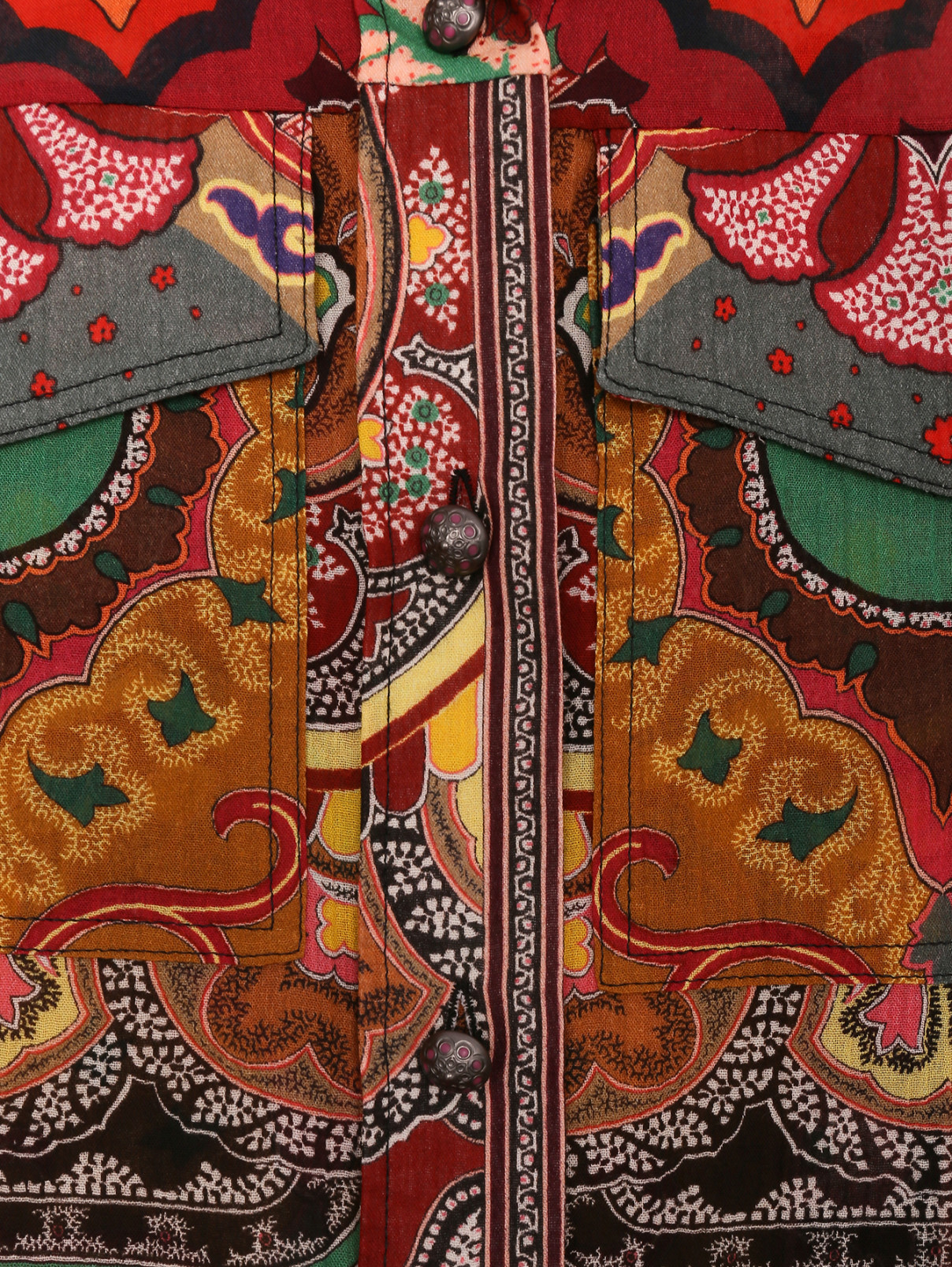 Платье-миди из хлопка с узором Etro  –  Деталь  – Цвет:  Узор