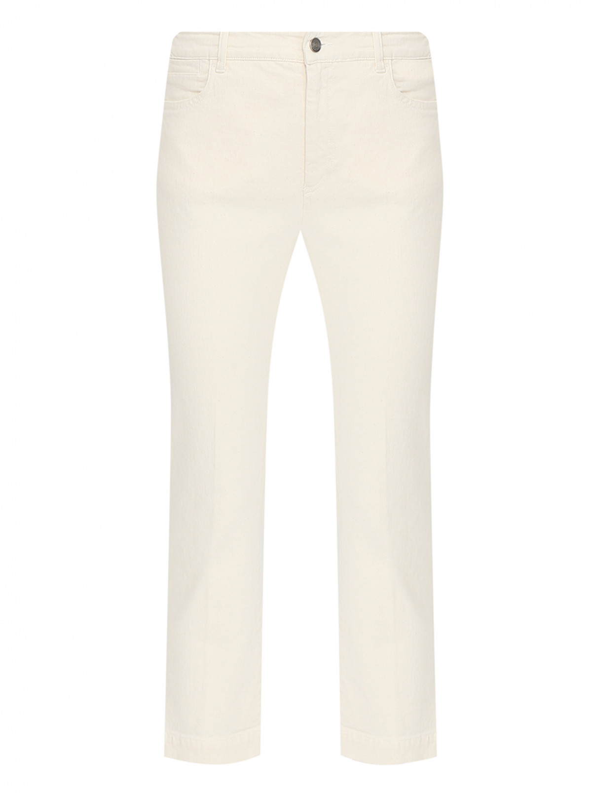 Укороченные джинсы из светлого денима Sportmax  –  Общий вид  – Цвет:  Бежевый