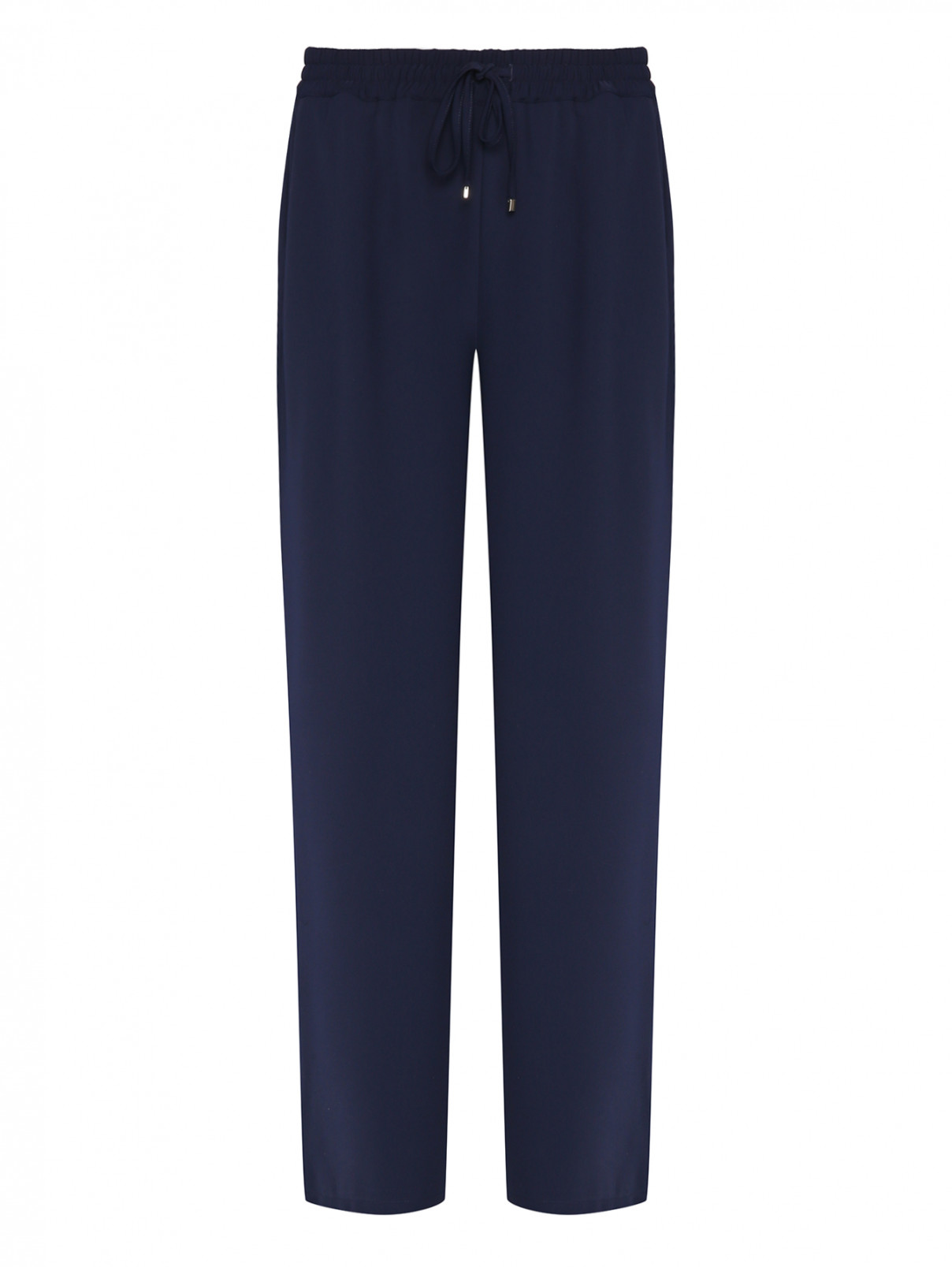 Однотонные брюки на резинке Luisa Spagnoli  –  Общий вид  – Цвет:  Синий