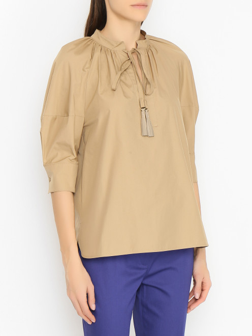 Блуза из хлопка свободного кроя Max Mara - МодельВерхНиз