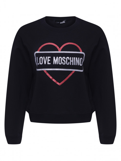 Свитшот из хлопка с принтом Love Moschino - Общий вид