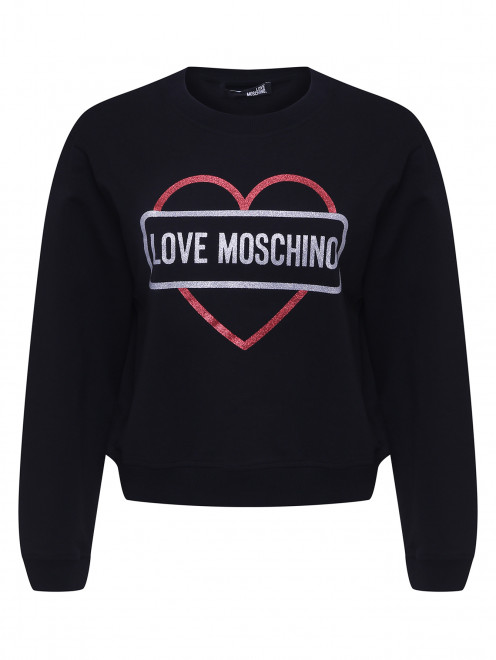 Свитшот из хлопка с принтом Moschino Love - Общий вид