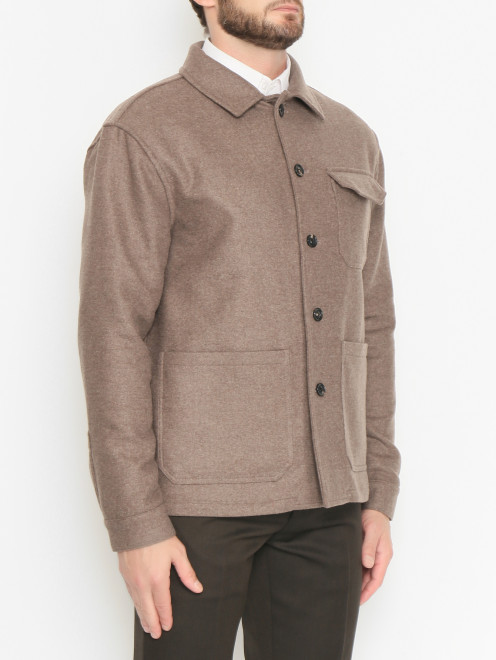Пиджак-рубашка из шерсти и кашемира - МодельВерхНиз