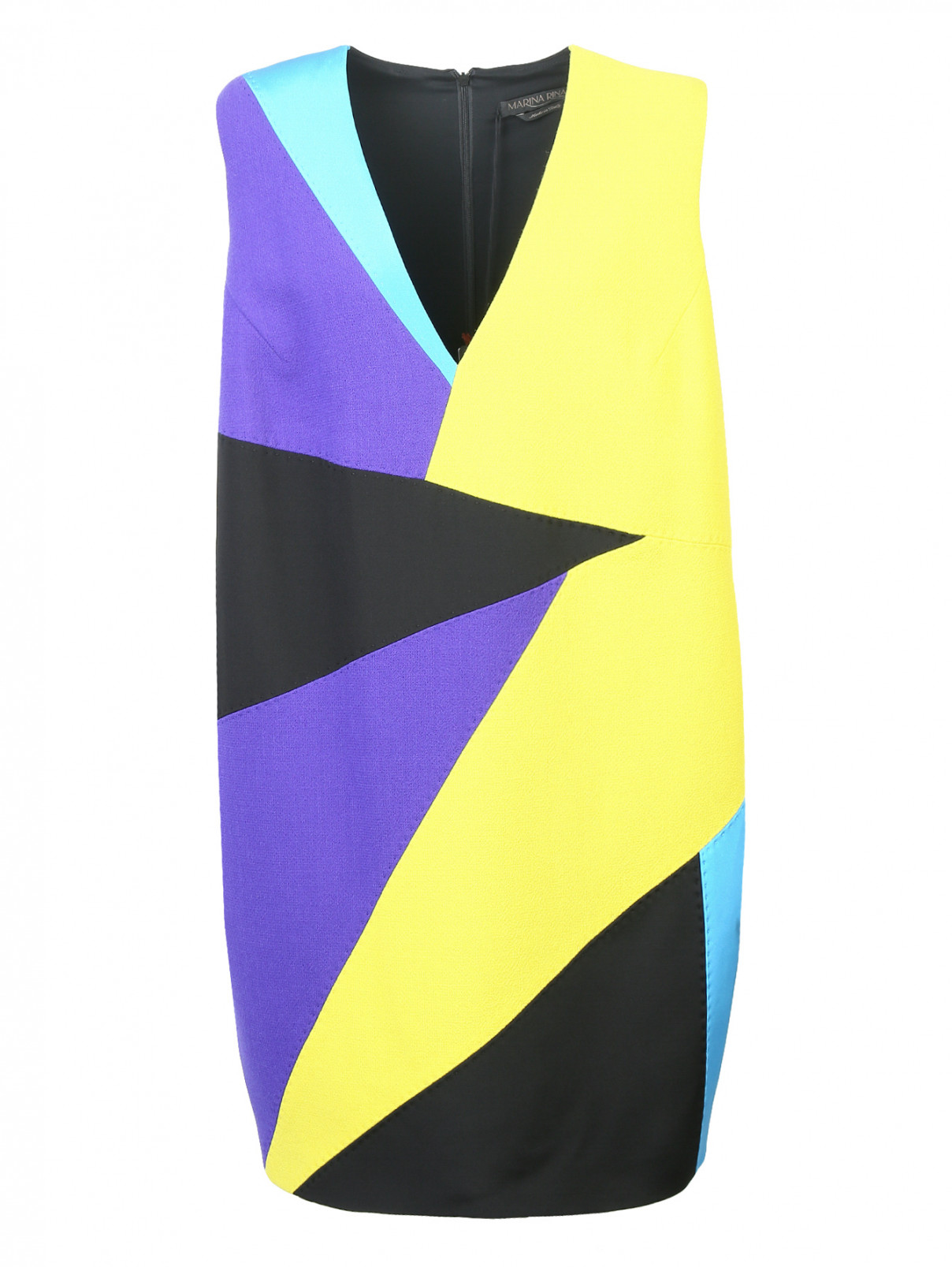 Платье-мини из шелка прямого кроя Marina Rinaldi  –  Общий вид  – Цвет:  Мультиколор