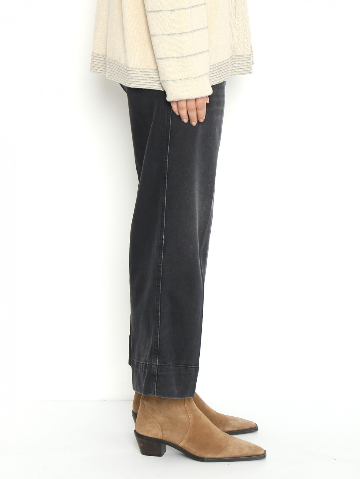 Укороченные джинсы из темного денима Persona by Marina Rinaldi  –  МодельВерхНиз1  – Цвет:  Серый