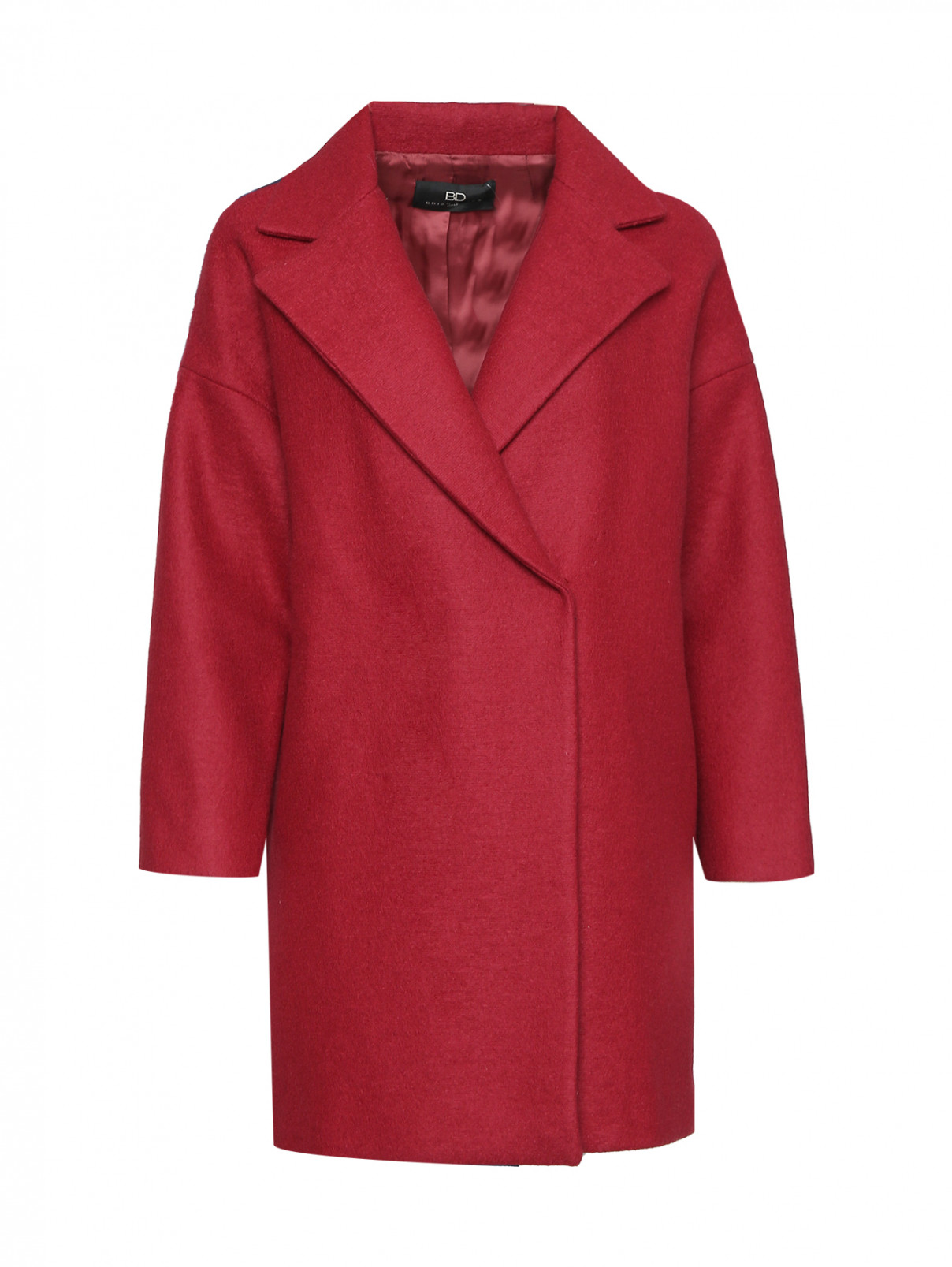 Пальто из шерсти с карманами Brian Dales  –  Общий вид  – Цвет:  Красный