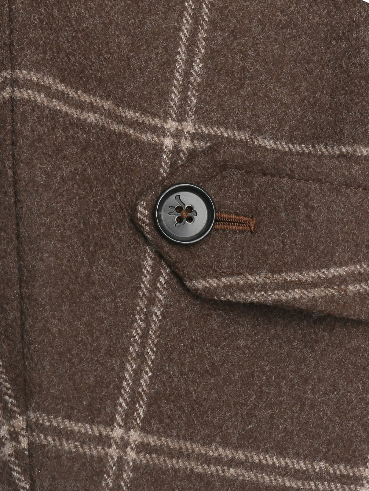 Пальто из шерсти с узором Isaia  –  Деталь1  – Цвет:  Коричневый