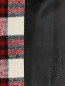 Жакет свободного кроя из смесовой шерсти в клетку с аппликациями на вороте и рукавах Moschino Boutique  –  Деталь2