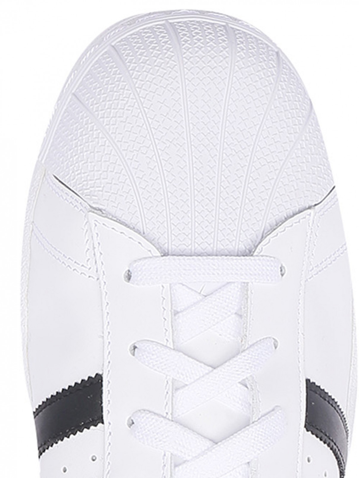 Кеды из кожи с контрастной отделкой Adidas Originals  –  Обтравка3  – Цвет:  Белый