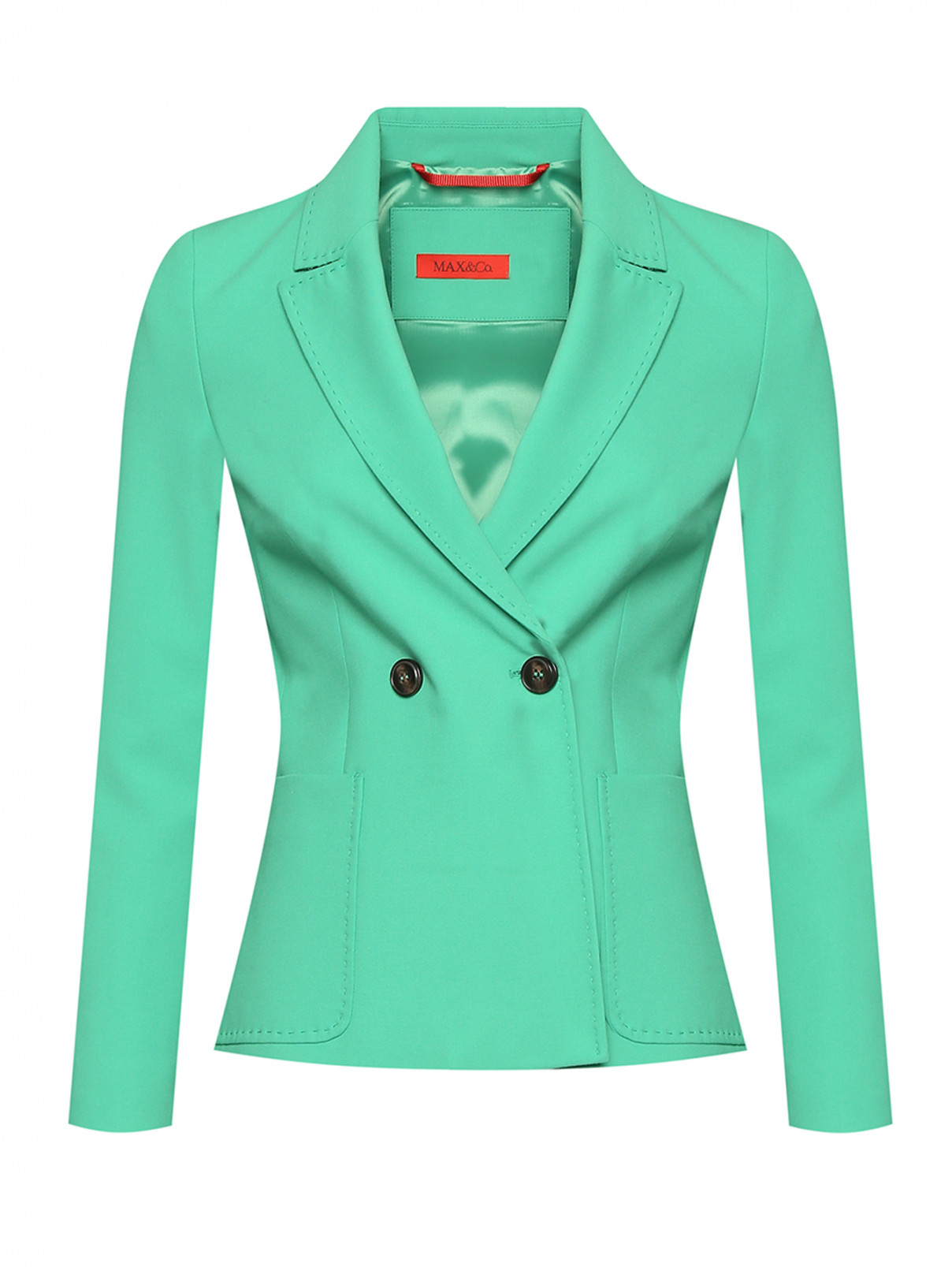 Двубортный жакет с карманами Max&Co  –  Общий вид  – Цвет:  Зеленый