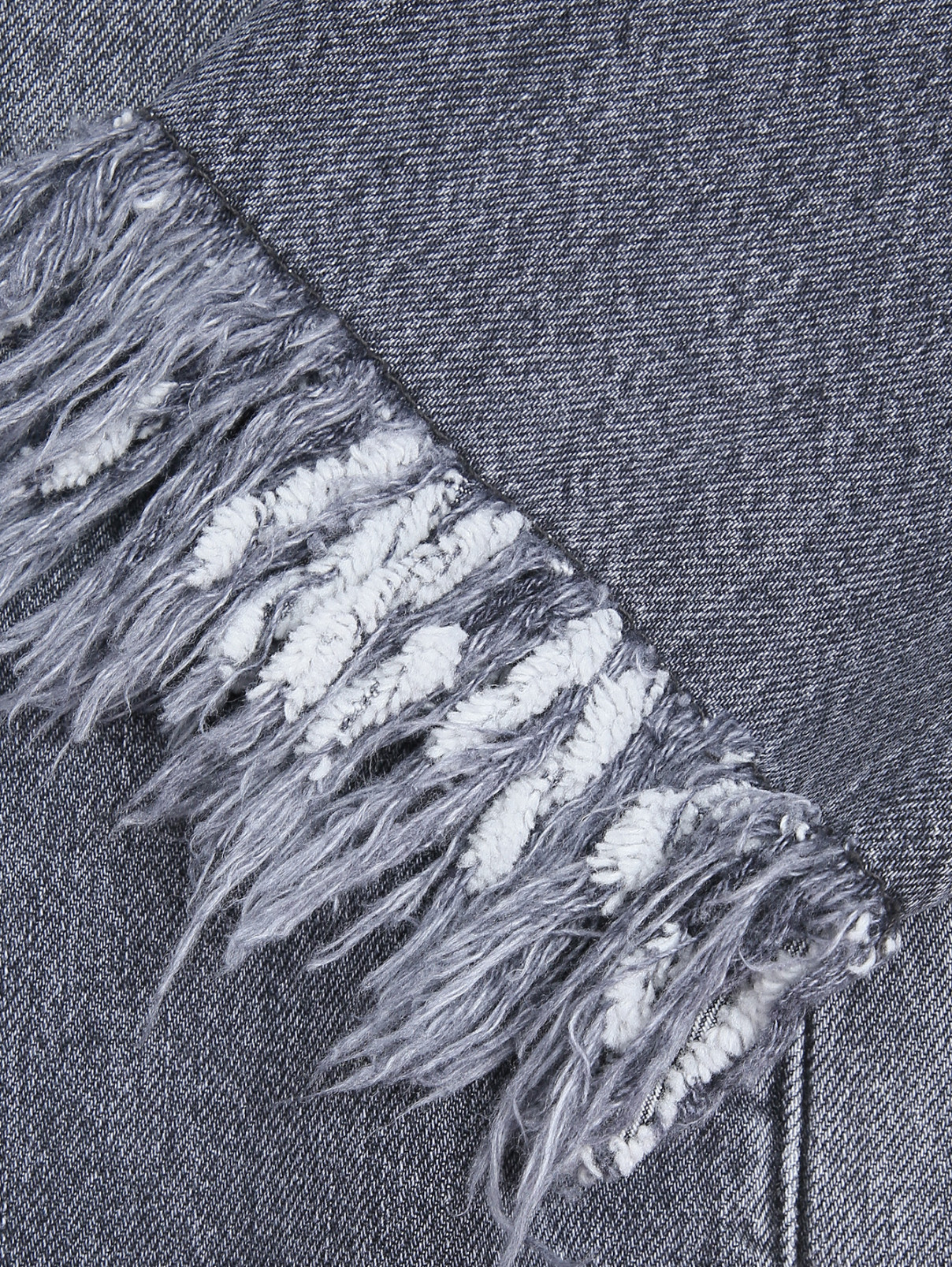Куртка из денима с бахромой Marina Rinaldi  –  Деталь1  – Цвет:  Серый