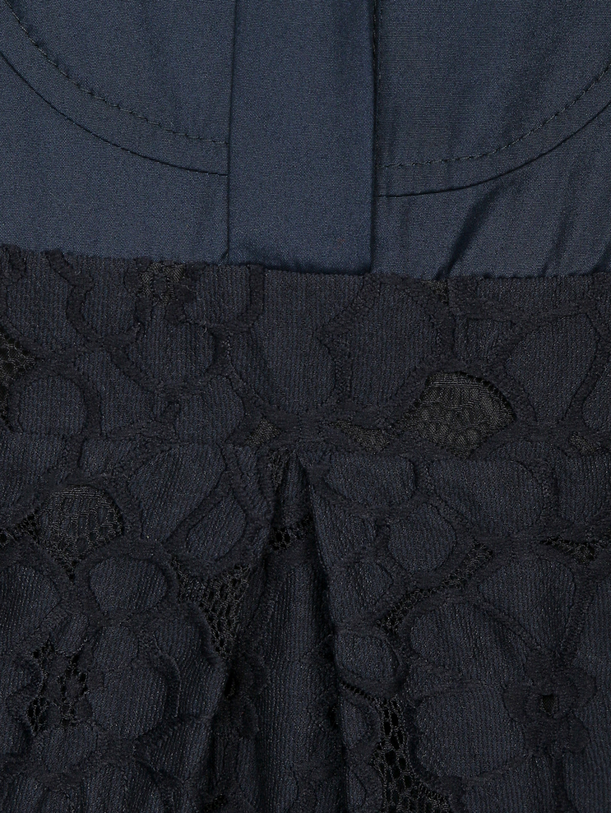 Платье-мини с кружевной юбкой Tara Jarmon  –  Деталь1  – Цвет:  Синий