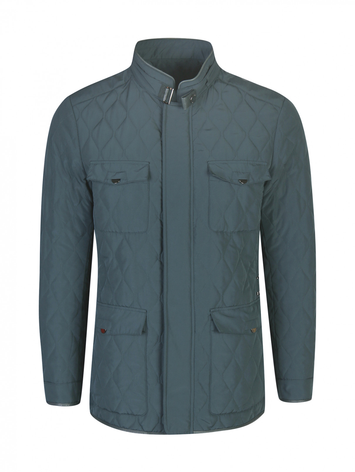 Куртка стеганая с нагрудным карманом Pal Zileri  –  Общий вид  – Цвет:  Зеленый