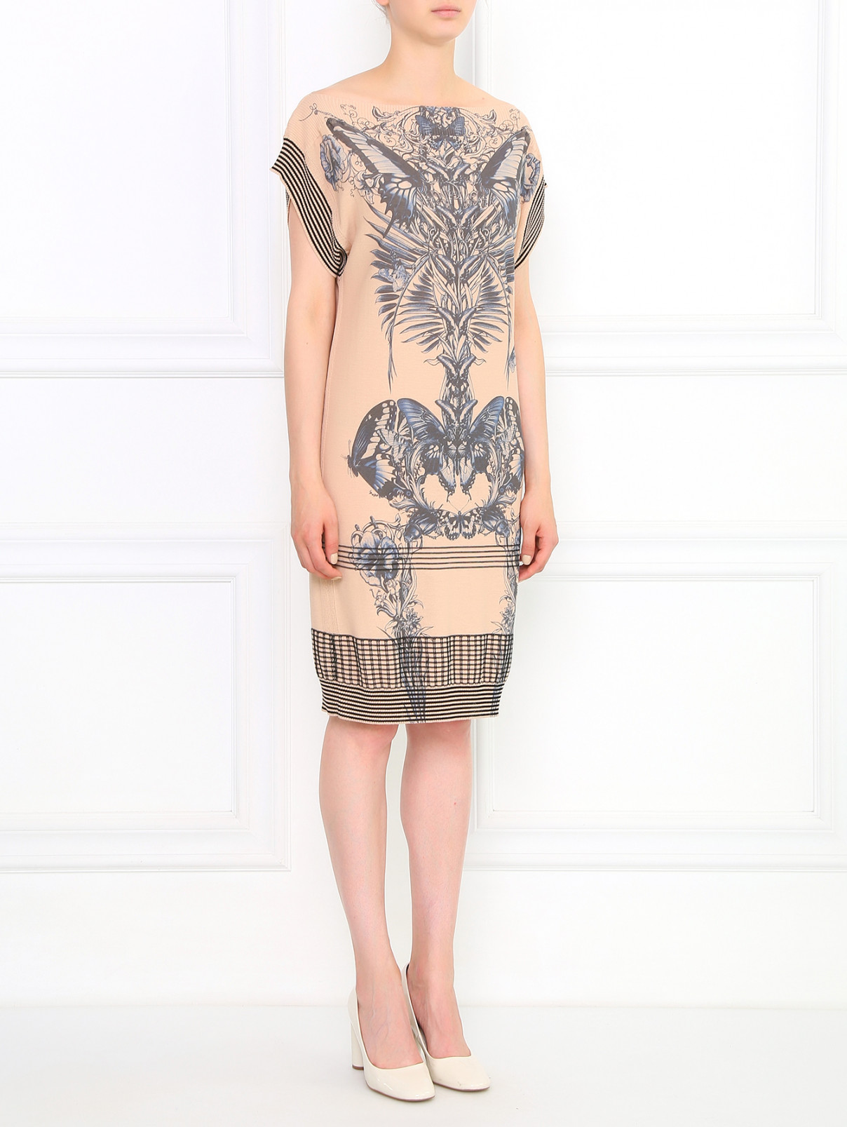 Трикотажное платье из хлопка с абстрактным узором Jean Paul Gaultier  –  Модель Общий вид  – Цвет:  Узор