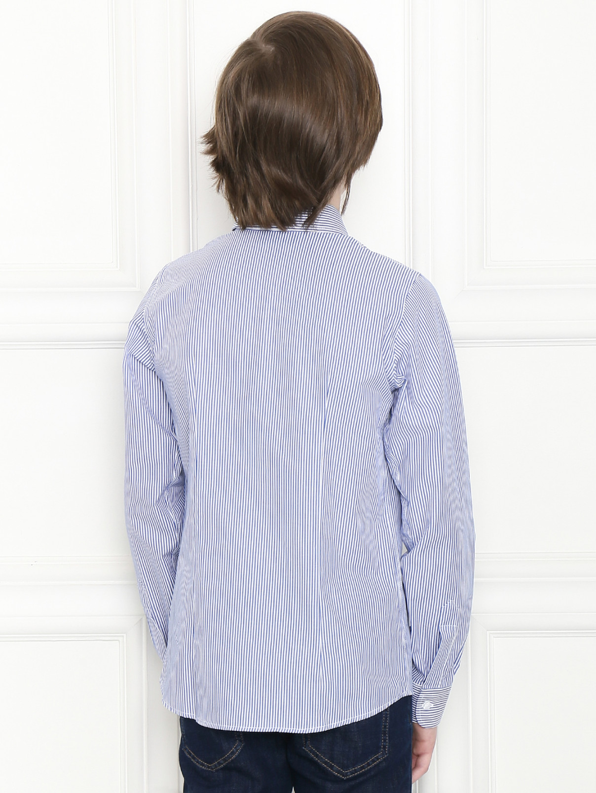 Рубашка из хлопка с узором полоска Dal Lago  –  МодельВерхНиз1  – Цвет:  Узор