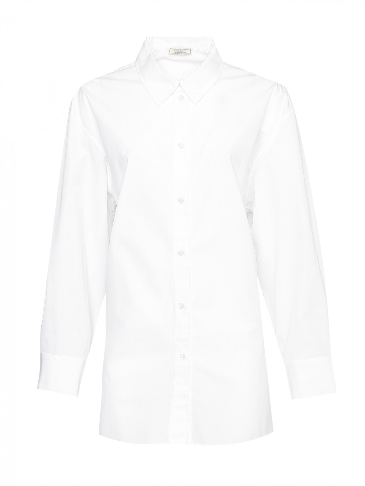 Рубашка из хлопка с вышивкой свободного кроя Nina Ricci  –  Общий вид  – Цвет:  Белый