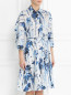 Платье из хлопка на пуговицах с цветочным узором Jean Paul Gaultier  –  Модель Верх-Низ