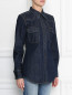 Рубашка из денима с накладными карманами Calvin Klein 205W39NYC  –  МодельВерхНиз