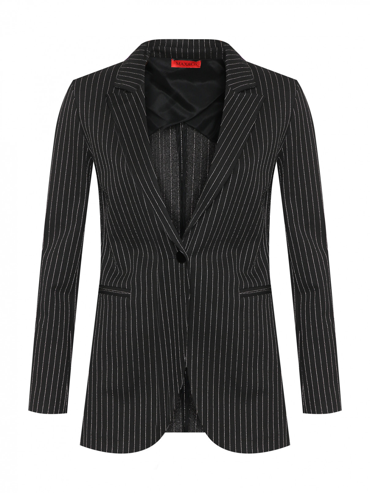 Однобортный пиджак в полоску Max&Co  –  Общий вид  – Цвет:  Узор