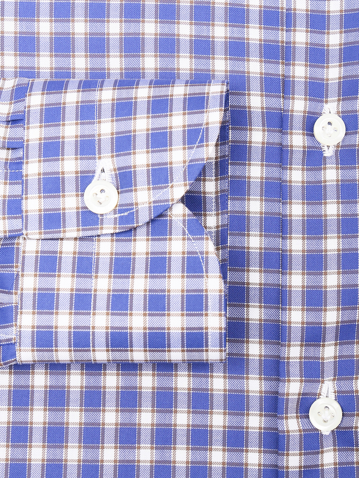 Рубашка из хлопка в клетку Giampaolo  –  Деталь1  – Цвет:  Синий