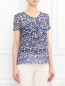 Блуза из хлопка и шелка с узором Armani Jeans  –  Модель Верх-Низ