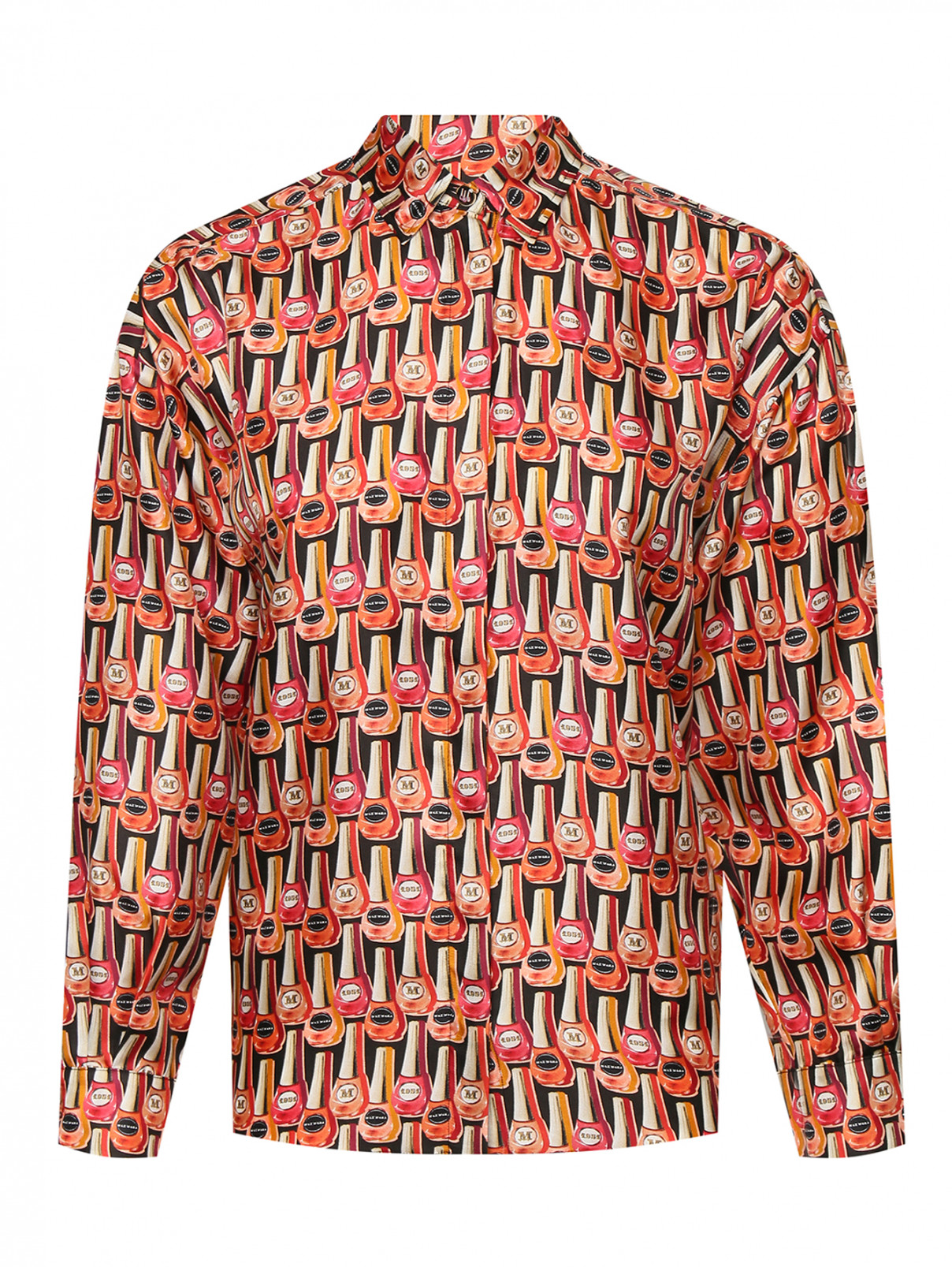 Блуза из шелка с узором Max Mara  –  Общий вид  – Цвет:  Узор