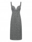 Платье из шерсти и льна декорированное стразами Ermanno Scervino  –  Общий вид