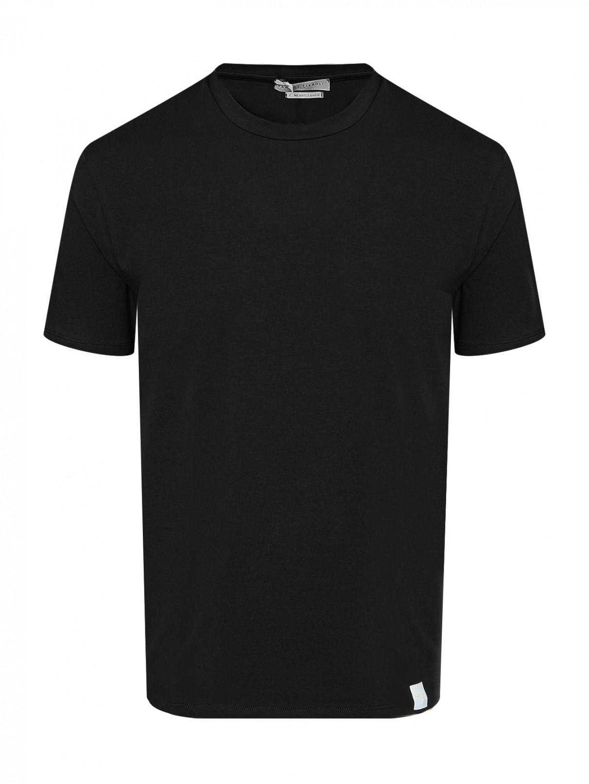 Базовая футболка из хлопка с логотипом Daniele Fiesoli  –  Общий вид  – Цвет:  Черный
