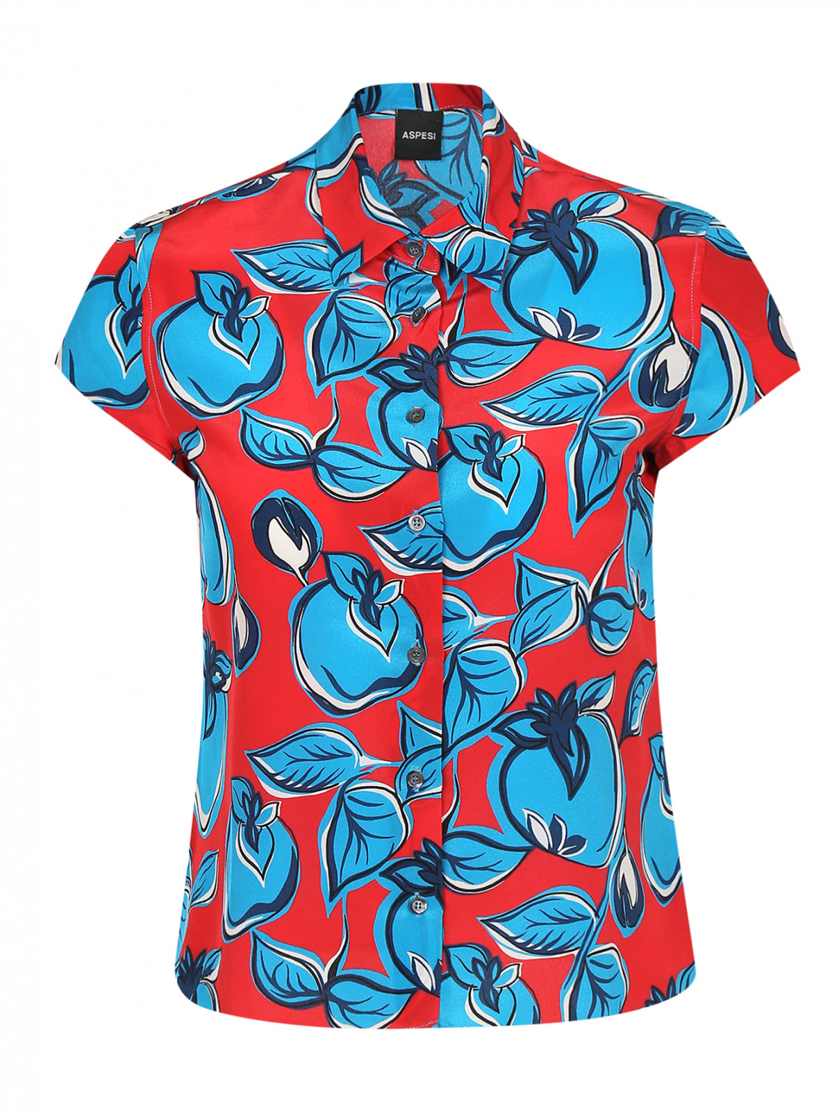Блуза из шелка с принтом Aspesi  –  Общий вид  – Цвет:  Узор