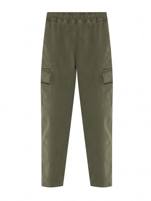 Однотонные брюки с накладными карманами - Общий вид