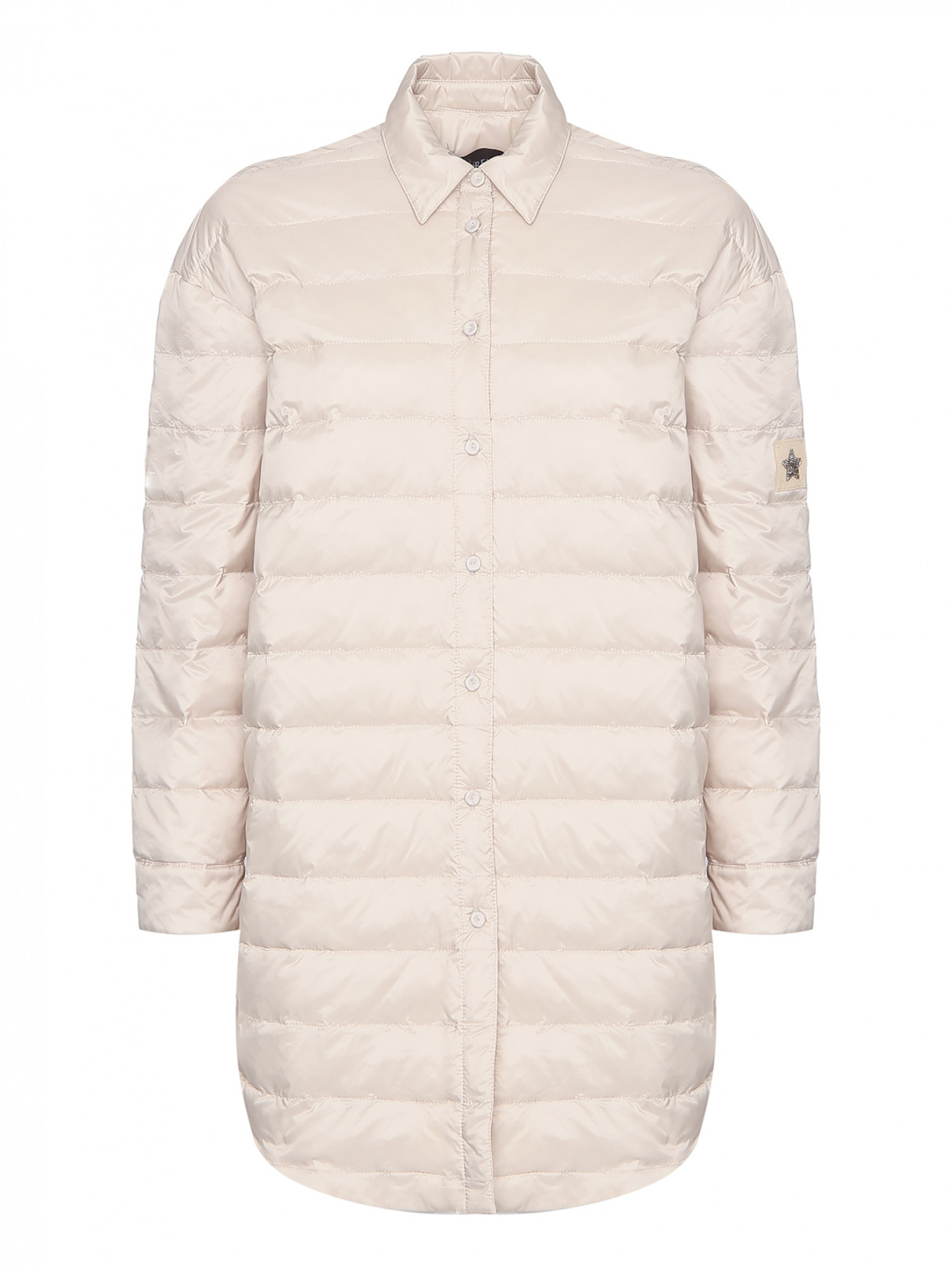 Удлиненная стеганая куртка Lorena Antoniazzi  –  Общий вид  – Цвет:  Белый