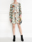 Платье-мини из шелка с цветочным узором Alberta Ferretti  –  МодельОбщийВид