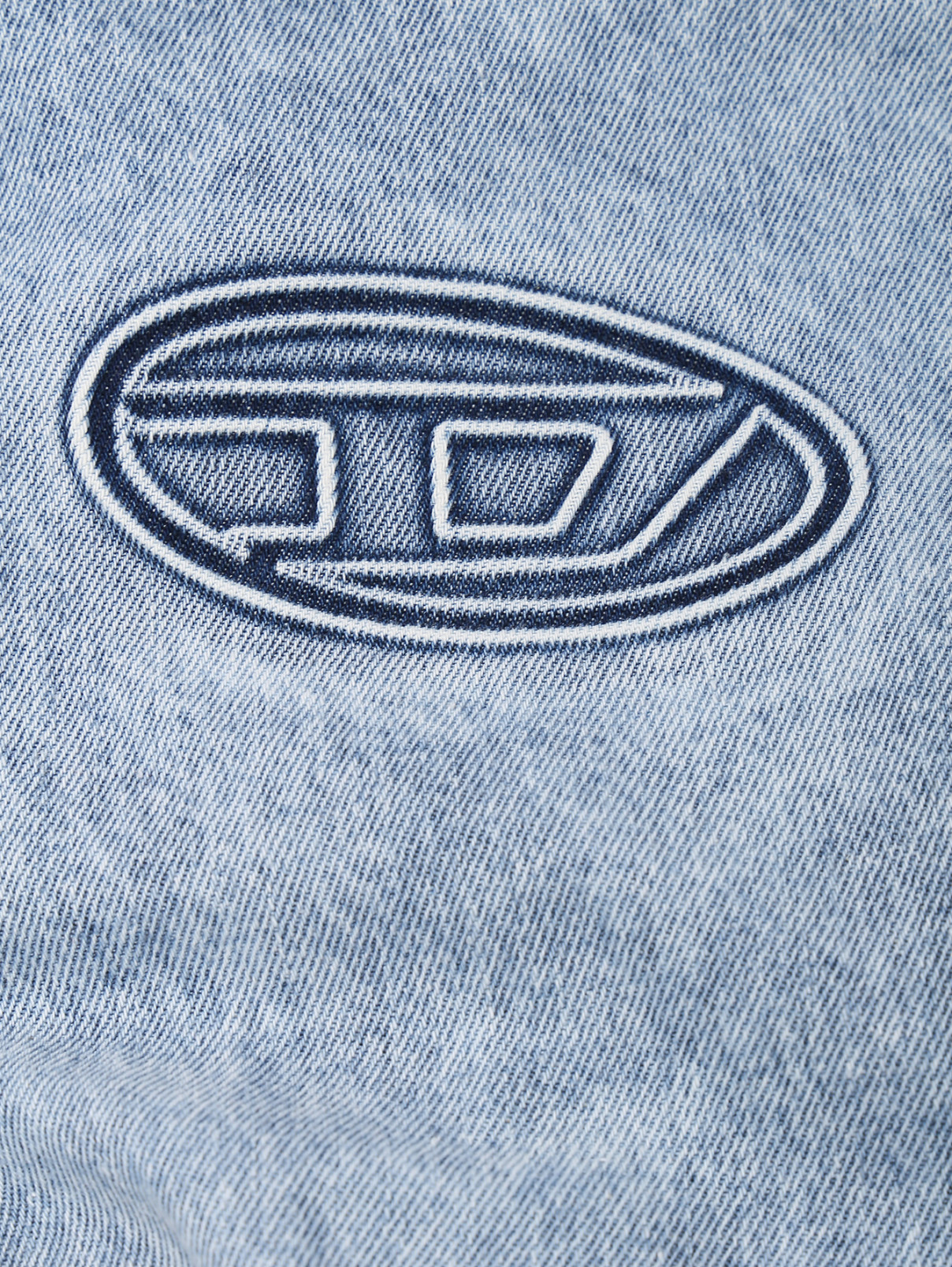 Платье из денима с вышитым логотипом Diesel  –  Деталь  – Цвет:  Синий