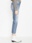 Рваные джинсы из хлопка с вышивкой Two Women in the world  –  МодельВерхНиз2