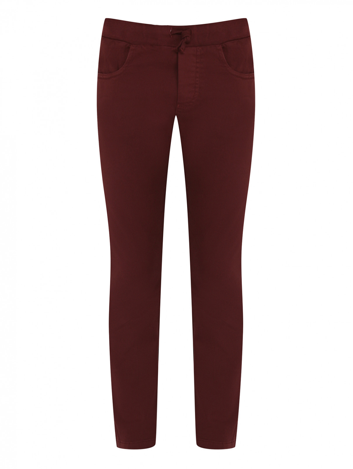 Однотонные брюки из хлопка Il Gufo  –  Общий вид  – Цвет:  Красный