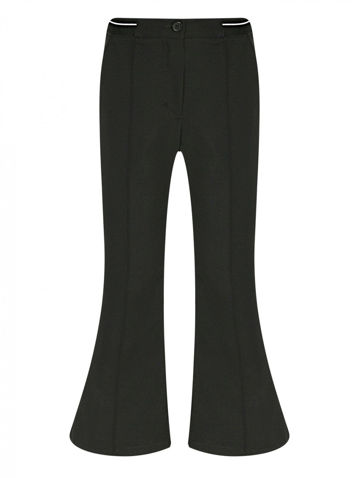Укороченные брюки со стрелками MSGM  –  Общий вид  – Цвет:  Черный