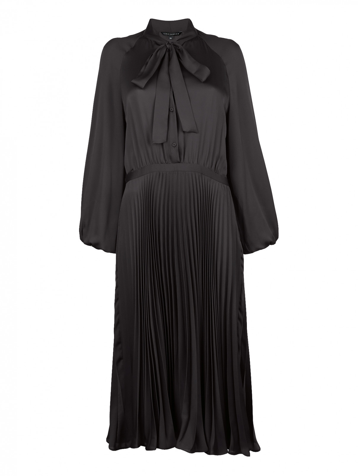 Платье-миди с бантом Tara Jarmon  –  Общий вид  – Цвет:  Черный