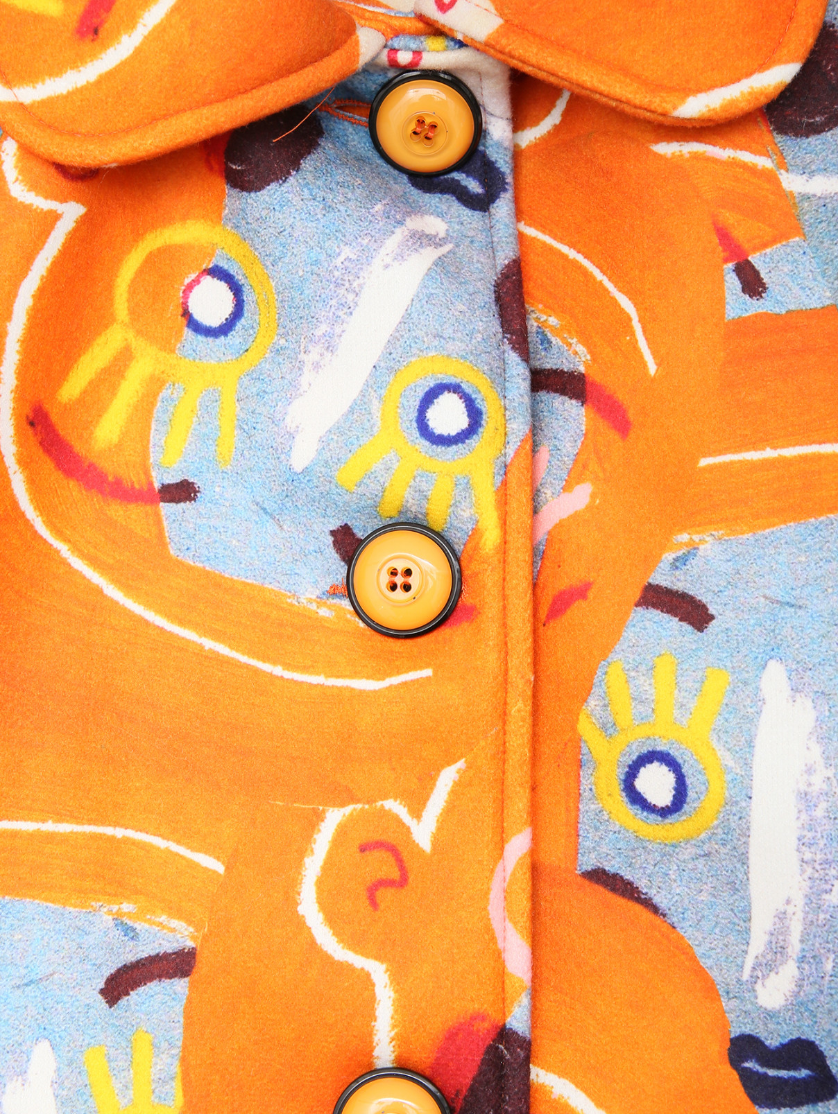 Однобортное пальто с узором MiMiSol  –  Деталь  – Цвет:  Узор