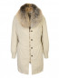 Утепленное пальто с меховой отделкой Ermanno Scervino  –  Общий вид
