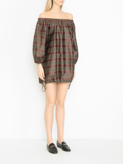 Платье в полоску с открытыми плечами Max Mara - МодельВерхНиз