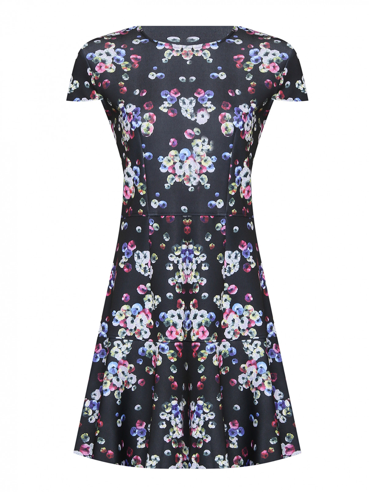Трикотажное платье с узором Max&Co  –  Общий вид  – Цвет:  Черный