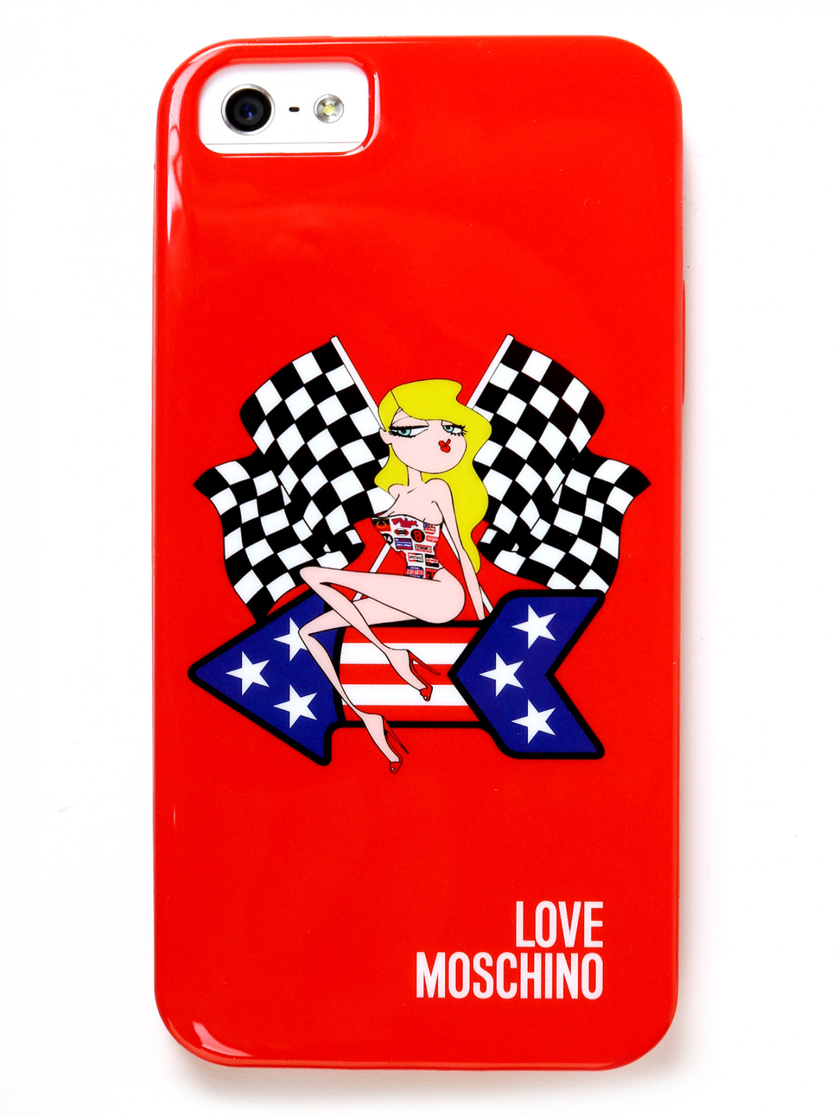 Чехол для iPhone 5/5S Love Moschino  –  Общий вид  – Цвет:  Красный