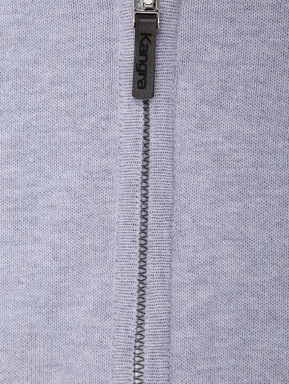 Кардиган из хлопка на молнии Kangra Cashmere  –  Деталь  – Цвет:  Серый