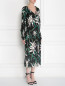 Приталенное платье-миди из шелка с цветочным узором Diane von Furstenberg  –  МодельВерхНиз