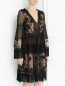 Платье-миди декорированное вышивкой и кружевом Alberta Ferretti  –  Модель Верх-Низ